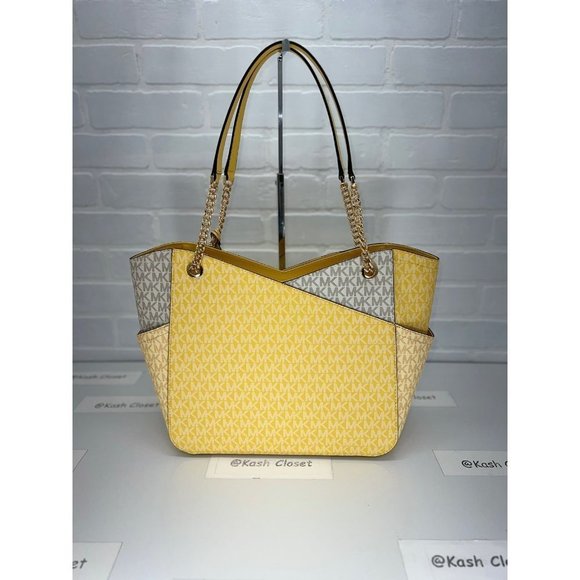 Michael Kors JST large xchain colorblock shoulder bag tote - Daffodil Multi - Picture 12 of 12